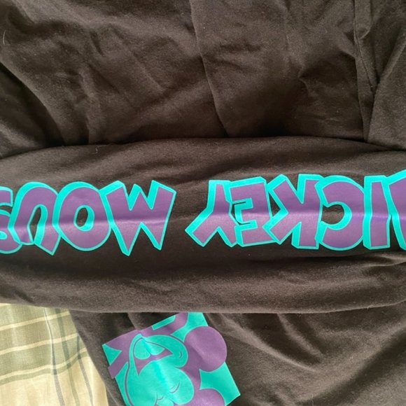 Disney Mickey Mouse Black Long Sleeve Japanese Shirt Size M - Picture 4 of 5